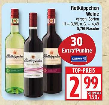 Rotkäppchen Weine - 0,75l Flasche für nur 2,99 €