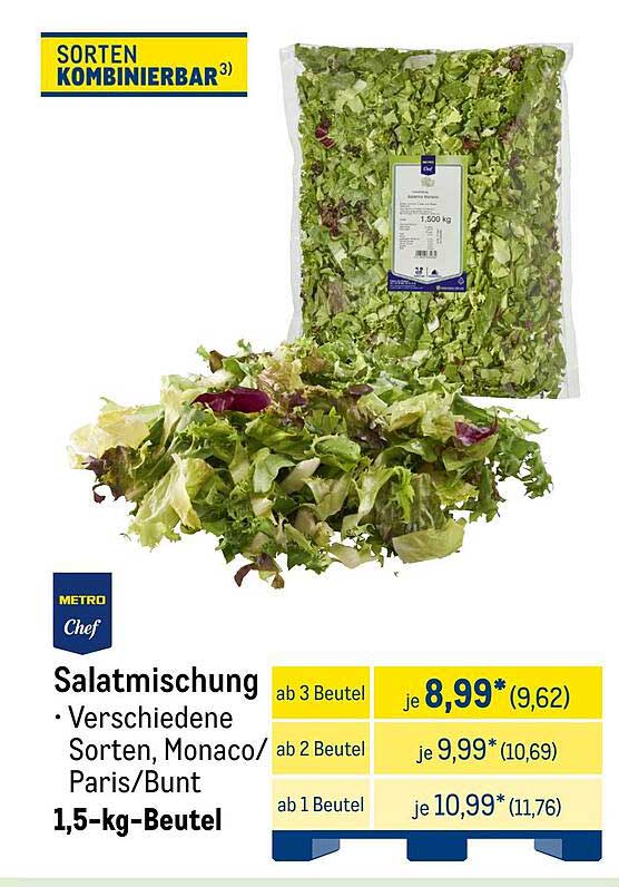 Salatmischung - verschiedene Sorten, Monaco/Paris/Bunt, 1,5-kg-Beutel