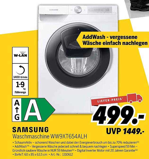 Samsung Waschmaschine WW9XT654ALH