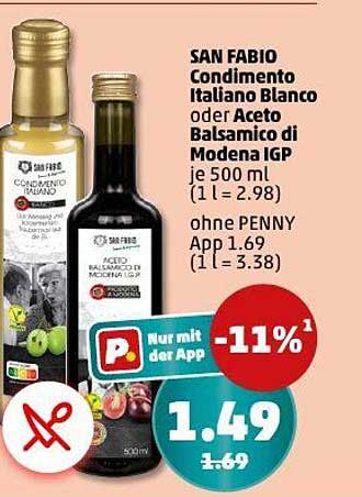 SAN FABIO Condimento Italiano Blanco oder Aceto Balsamico di Modena IGP 500 ml