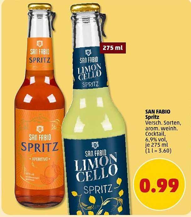 SAN FABIO Spritz 275 ml - Vielfältige Genussmomente zum Spitzenpreis