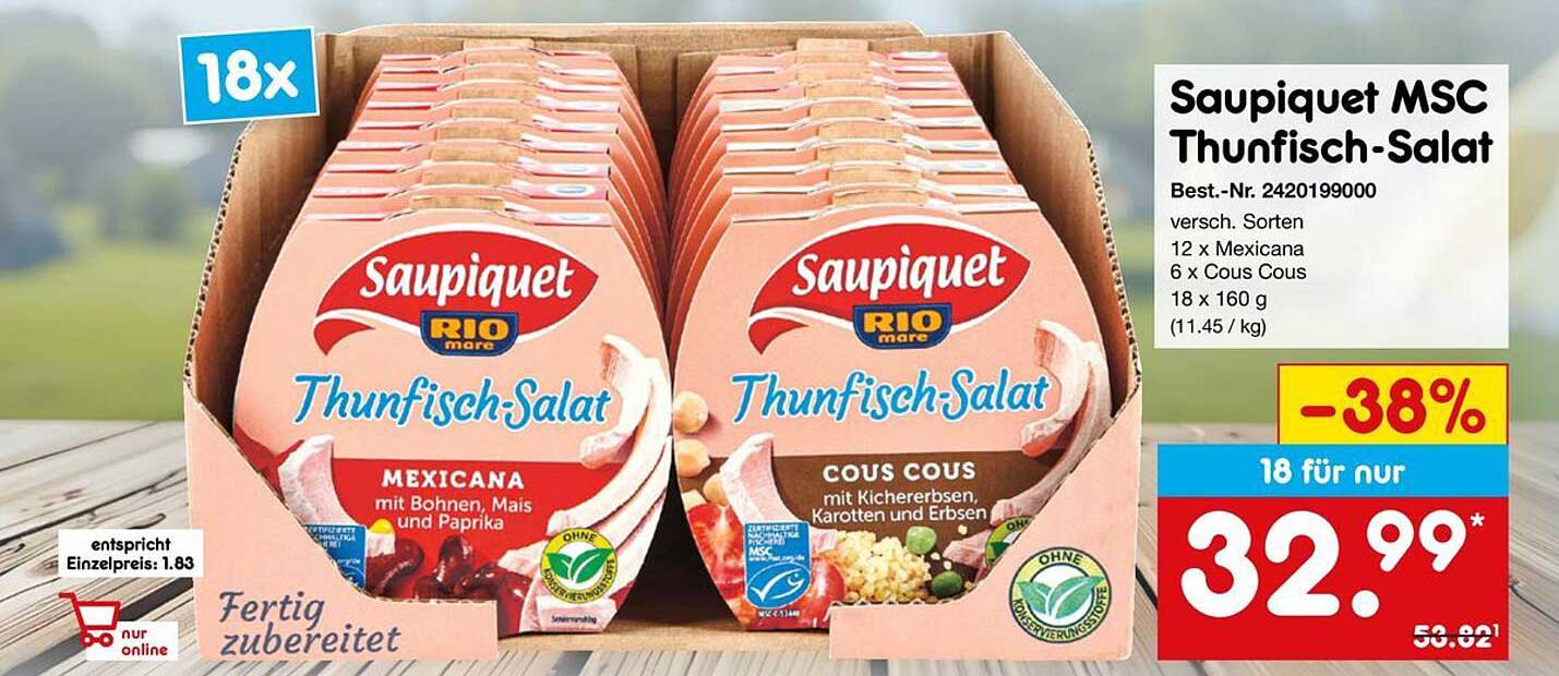 Saupiquet MSC Thunfisch-Salat - 18x160g Packung