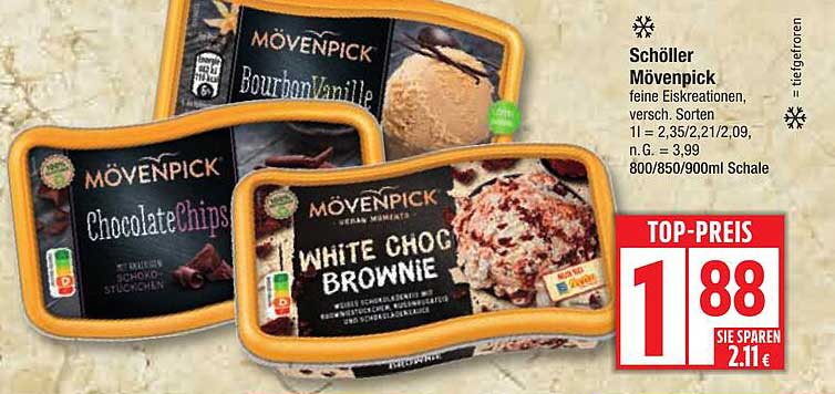 Schöller Mövenpick feine Eiskreationen, versch. Sorten