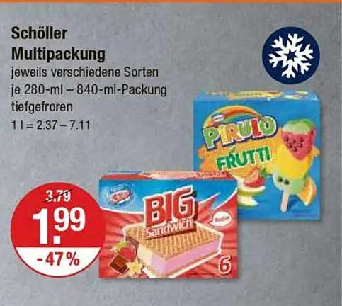 Schöller Multipackung – Verschiedene Sorten für Gaumenfreuden