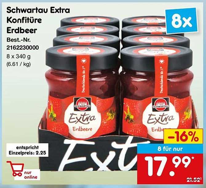 Schwartau Extra Konfitüre Erdbeer 8 x 340 g