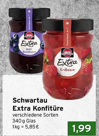 Schwartau Extra Konfitüre verschiedene Sorten 340g Glas