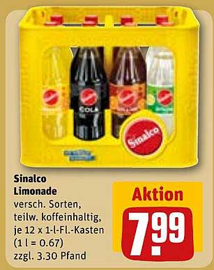 Sinalco Limonade – vielfältiger Genuss in jeder Flasche