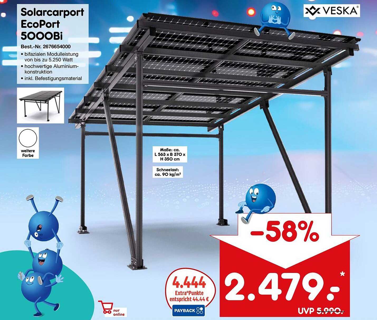 Solarcarport EcoPort 5000Bi