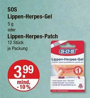 SOS Lippen-Herpes-Gel 5 g oder Lippen-Herpes-Patch 12 Stück je Packung