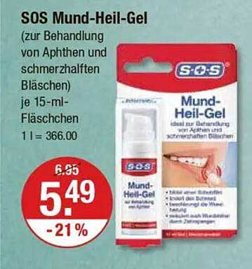 SOS Mund-Heil-Gel zur Behandlung von Aphten und schmerzhaften Bläschen - 15 ml