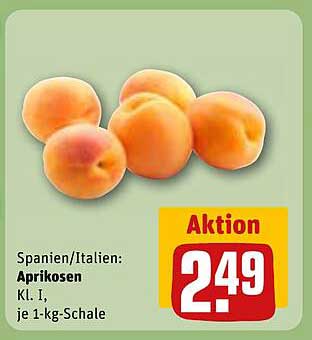 Spanien/Italien: Aprikosen Kl. I, je 1-kg-Schale