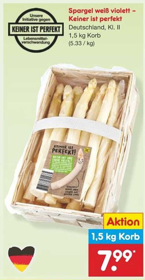 Spargel weiß violett – Keiner ist perfekt, 1,5 kg Korb
