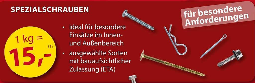SPEZIALSCHRAUBEN für besondere Anwendungen