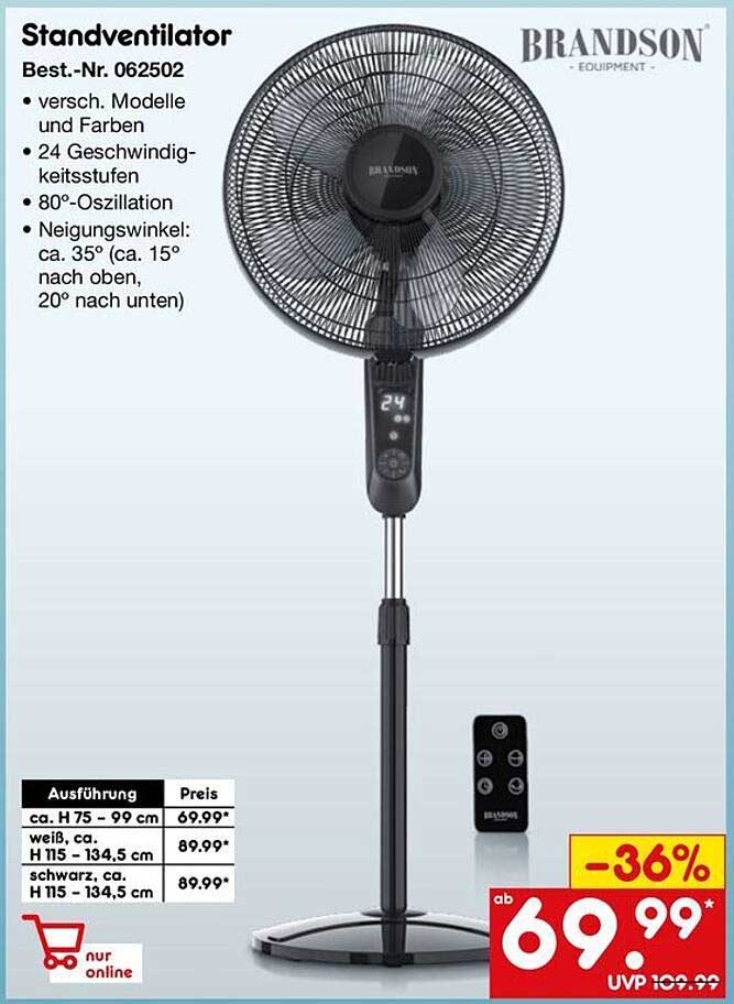 Standventilator Brandson - verschiedene Modelle und Farben