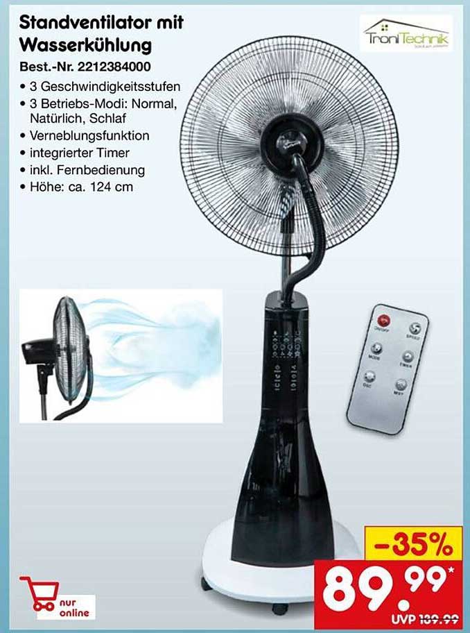 Standventilator mit Wasserkühlung