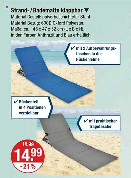 Strand- / Badematte klappbar