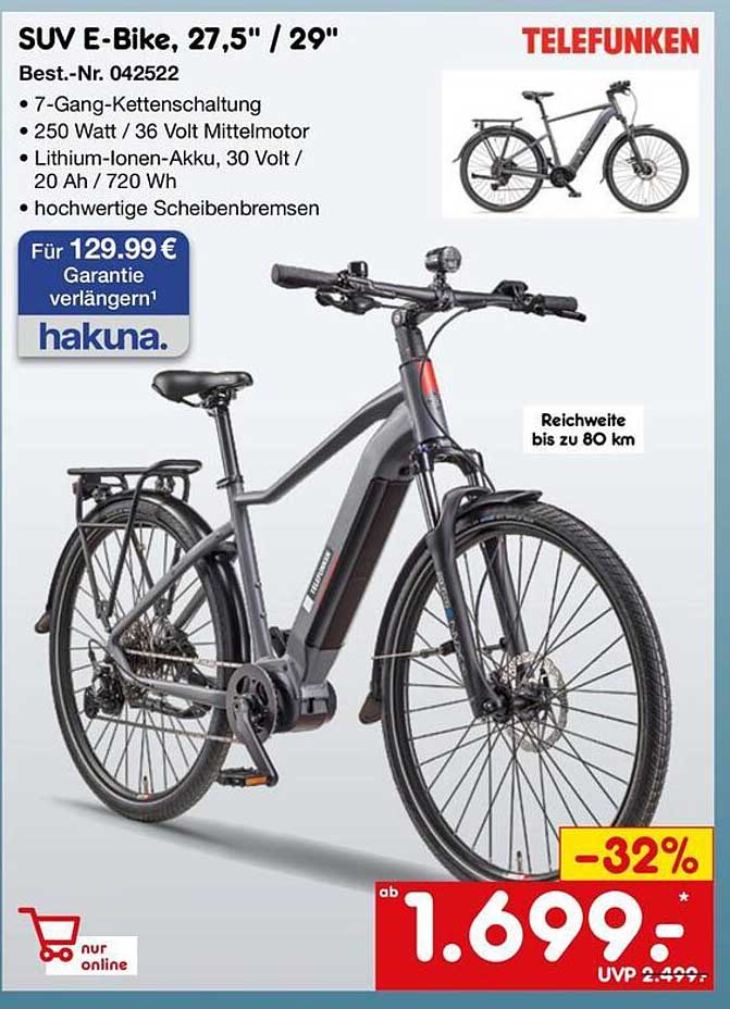 SUV E-Bike, 27,5" / 29" von TELEFUNKEN