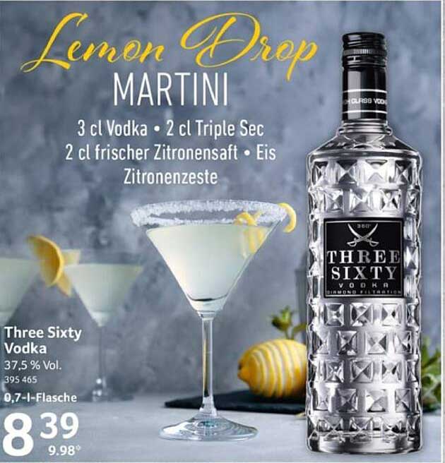 Three Sixty Vodka 0,7 l Flasche