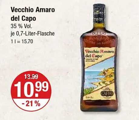 Vecchio Amaro del Capo 0,7 Liter Flasche