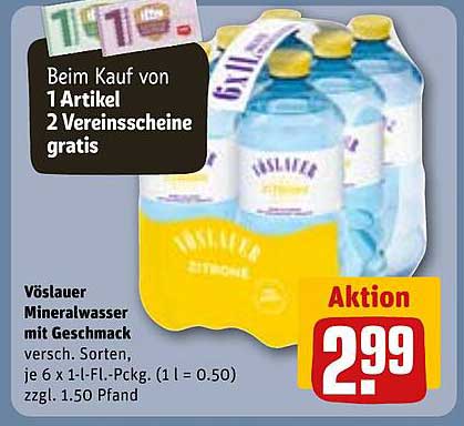 Vöslauer Mineralwasser mit Geschmack, 6 x 1,1 L-Pckg.