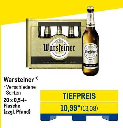 Warsteiner Bier - 20 x 0,5-Liter-Flaschen
