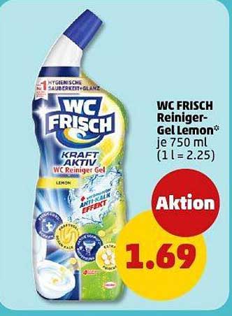 WC FRISCH Reiniger-Gel Lemon* je 750 ml (1 l = 2.25)