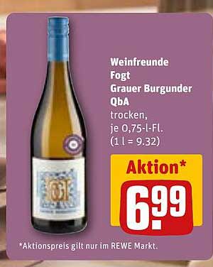 Weinfreunde Fogt Grauer Burgunder QbA trocken, je 0,75-l-Fl.