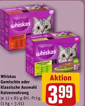 Whiskas Gemischte oder Klassische Auswahl Katzennahrung