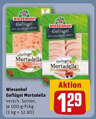 Wiesenhof Geflügel Mortadella, verschiedene Sorten