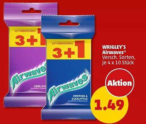 WRIGLEY'S Airwaves - Aktionspackung 3+1, verschiedene Sorten