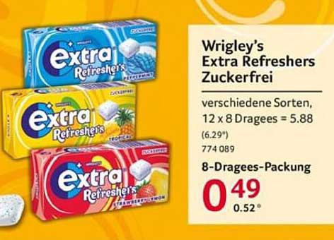 Wrigley’s Extra Refreshers Zuckerfrei 8-Dragees-Packung