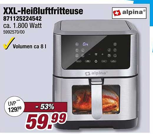 XXL-Heißluftfritteuse