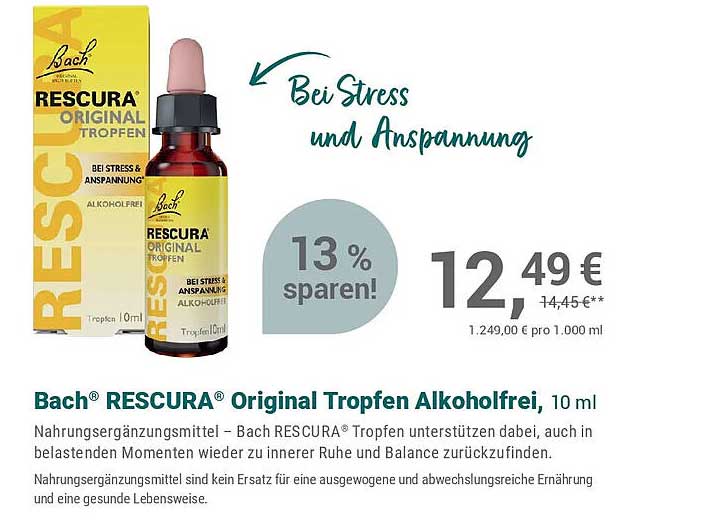 Bach® RESCURA® Original Tropfen Alkoholfrei, 10 ml
