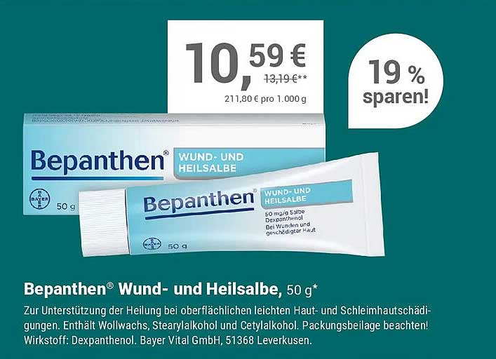 Bepanthen® Wund- und Heilsalbe, 50 g*