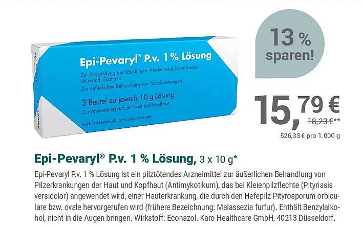 Epi-Pevaryl® P.v. 1 % Lösung, 3 x 10 g*