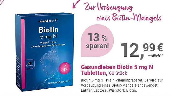 Gesundleben Biotin 5 mg N Tabletten, 60 Stück
