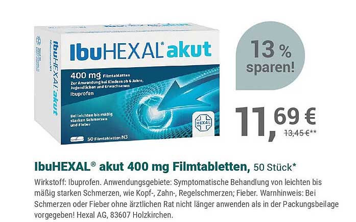 IbuHEXAL® akut 400 mg Filmtabletten, 50 Stück*