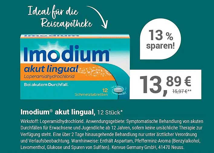 Imodium® akut lingual, 12 Stück*
