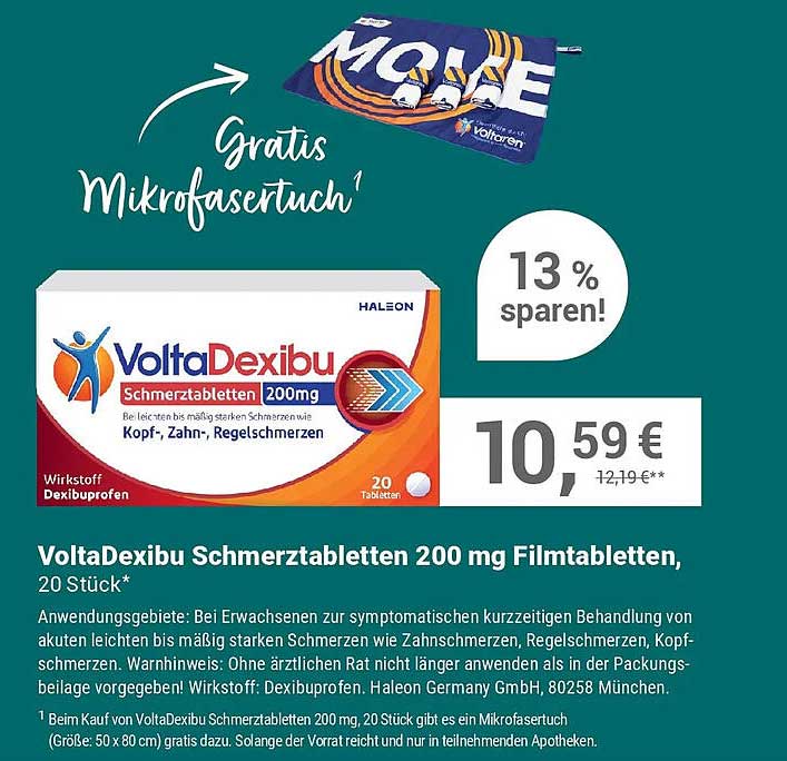 VoltaDexibu Schmerztabletten 200 mg Filmtabletten, 20 Stück*