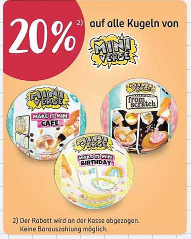 20% Rabatt auf alle Kugeln von Mini Verse!