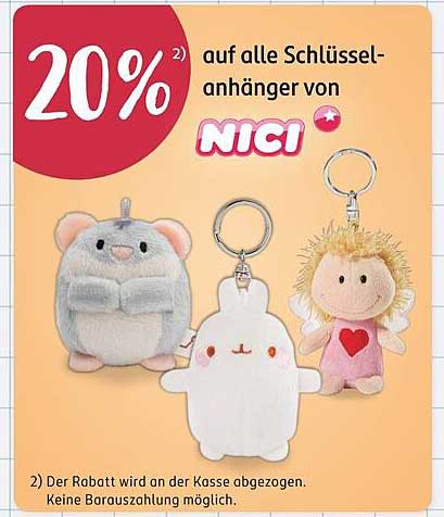 20% Rabatt auf alle Schlüsselanhänger von NICI