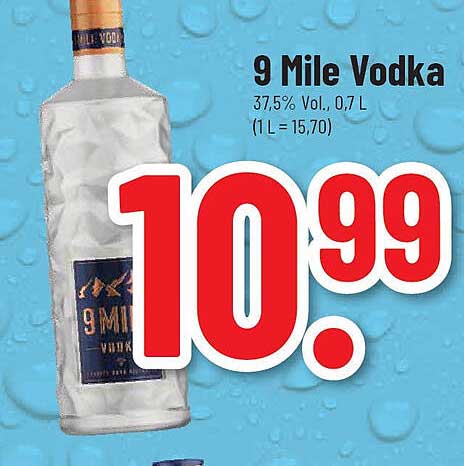 9 Mile Vodka 0,7 L für nur 10,99 €