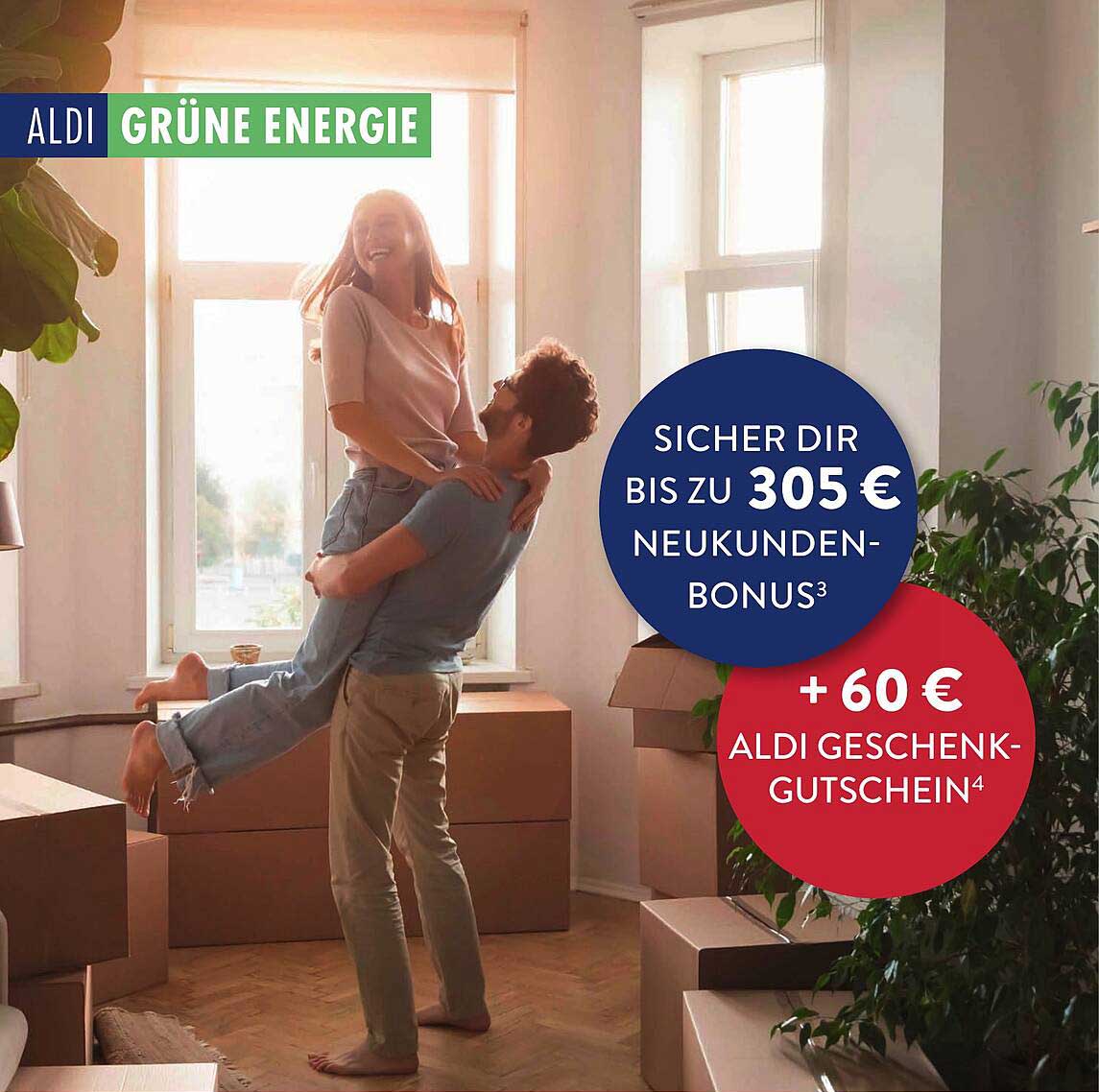 ALDI Grüne Energie – Neukunden-Bonus bis zu 305 €