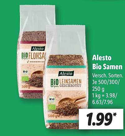 Alesto Bio Samen - Flohsamen und Leinsamen