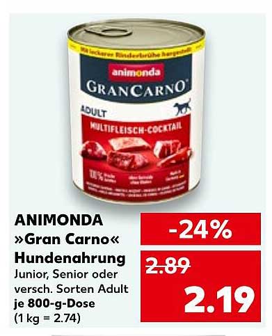 ANIMONDA »Gran Carno« Hundenahrung - Multifleisch-Cocktail
