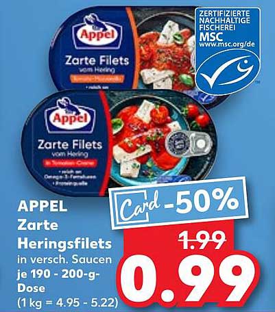 APPel Zarte Heringsfilets in versch. Saucen 190-200-g-Dose