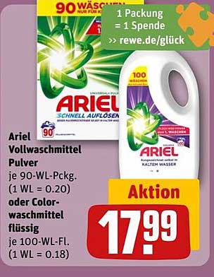 Ariel Vollwaschmittel Pulver 90 WL - Aktion