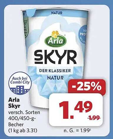 Arla Skyr, verschiedene Sorten, 400/450-g-Becher