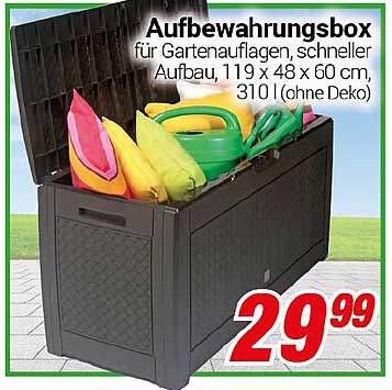 Aufbewahrungsbox für Gartenauflagen, schneller Aufbau, 119 x 48 x 60 cm