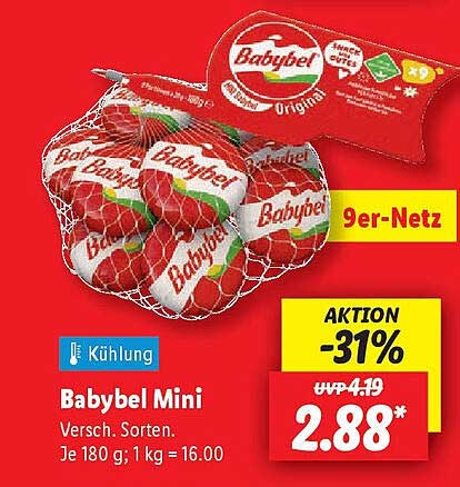 Babybel Mini - Verschiedene Sorten im 9er-Netz